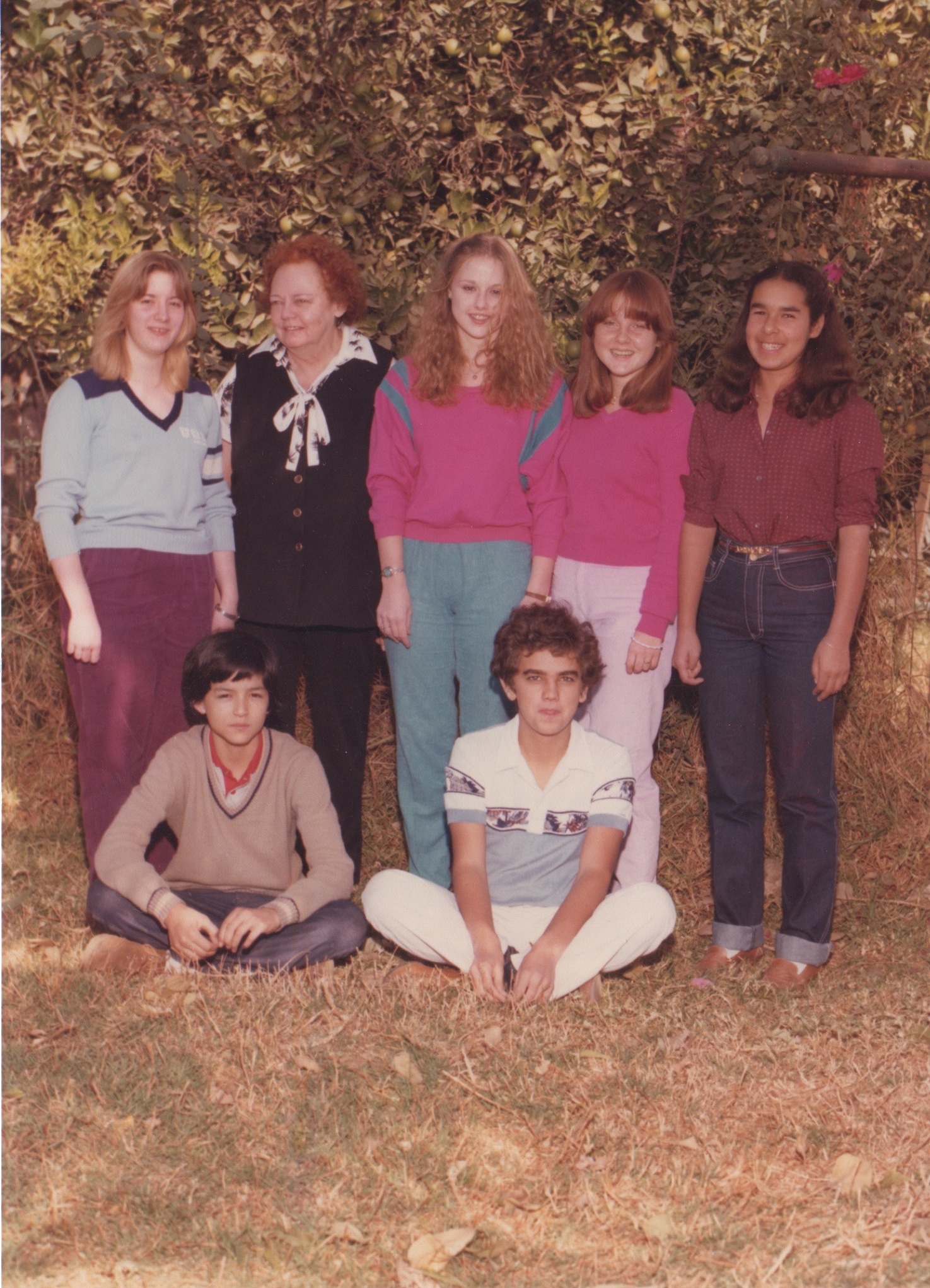 1984MmeBayetBoardOfTrusteesWithStudents
